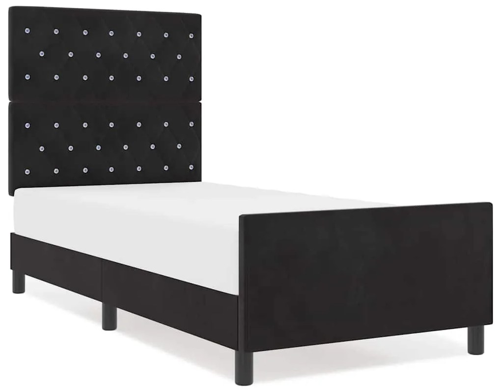 Cama vidaXL Preta 90x200 cm Veludo