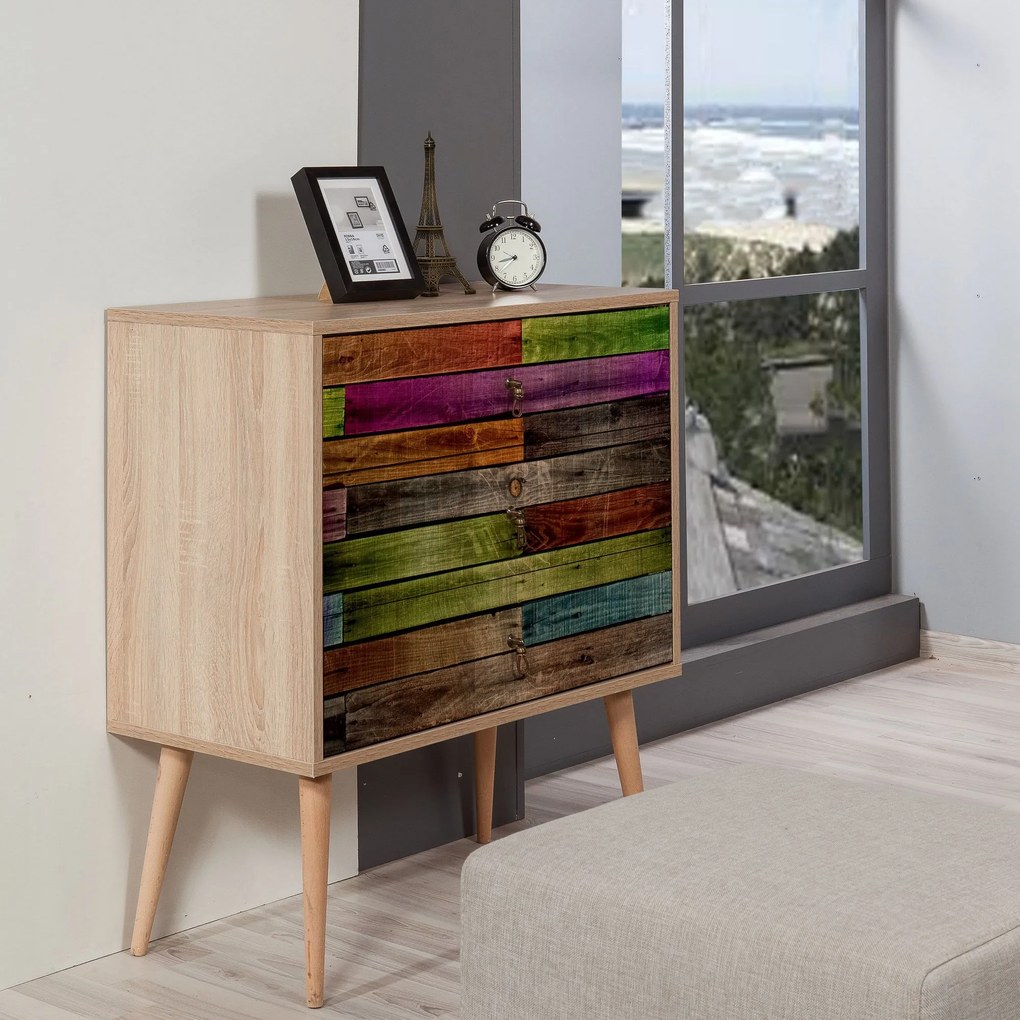 Cômoda Trio – Carvalho Sonoma – 80x90x40 cm