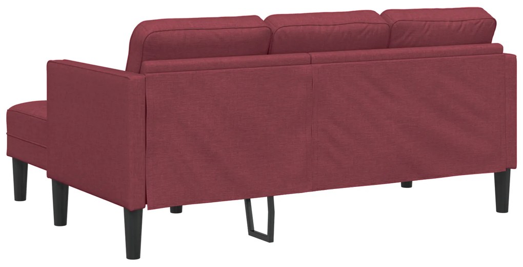 Sofá L de 3 lugares vidaXL Bordô 160 cm Tecido