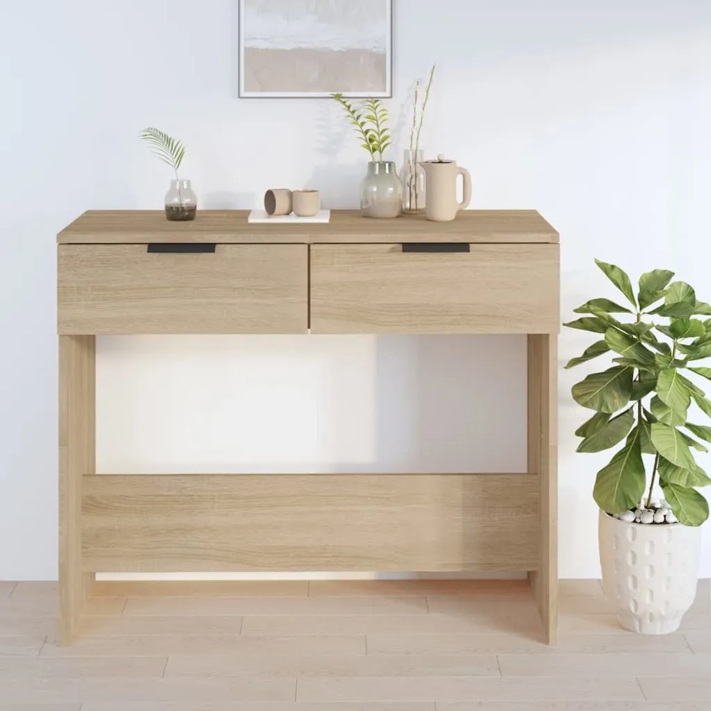 Mesa consola 90x36x75 cm derivados de madeira carvalho sonoma