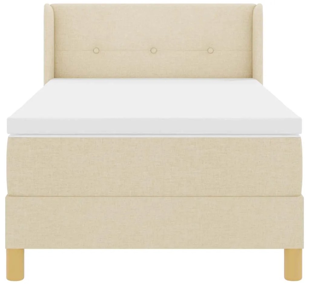 Cama Box com Colchão em Creme, 80 x 200 cm