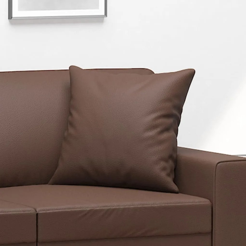 Almofadas decorativas 2 pcs 40x40 cm couro artificial castanho
