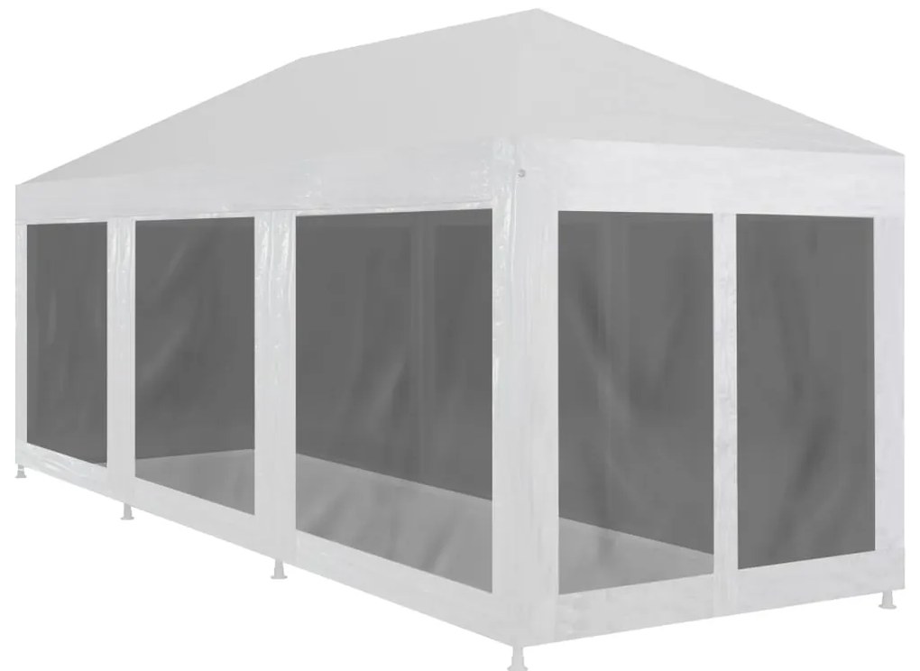 Tenda para festas com 8 paredes laterais em rede 9x3 m