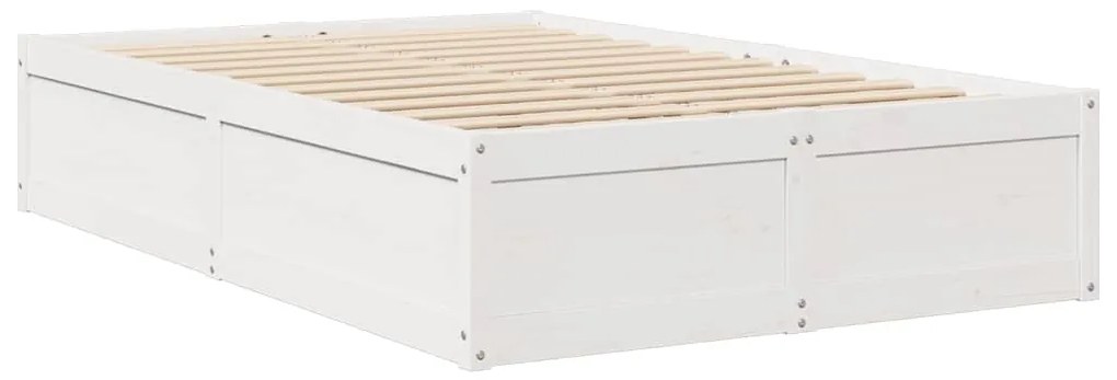 Cama sem colchão 120x190 cm madeira de pinho maciça branco