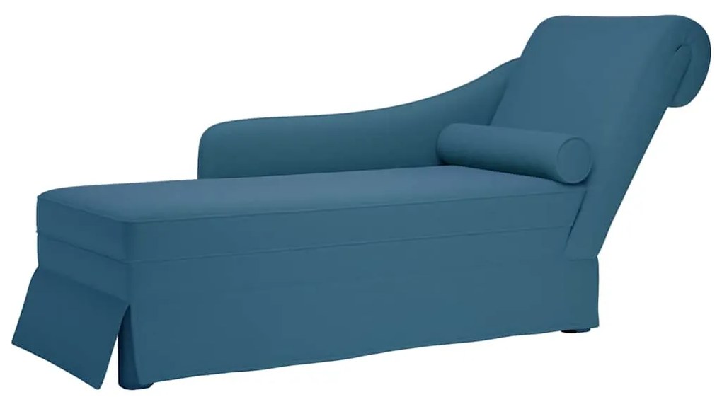 Chaise lounge c/ reforço/apoio de braços direito veludo azul