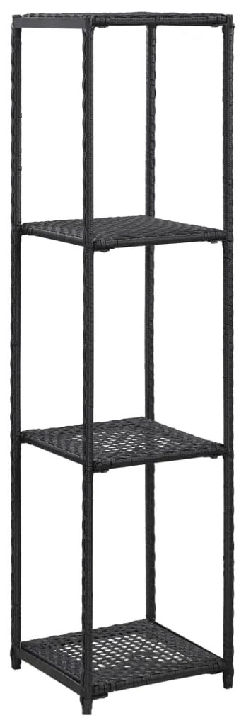 vidaXL Estante de arrumação 30x30x120 cm vime PE preto