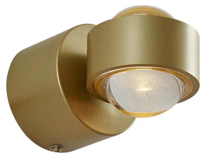 Candeeiro de parede de design latão incluindo LED IP44 - Lens Design