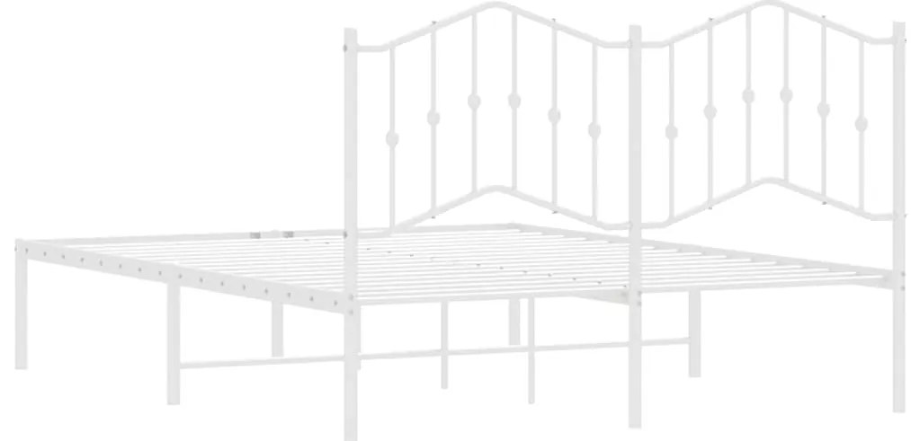 Estrutura de cama com cabeceira 150x200 cm metal branco
