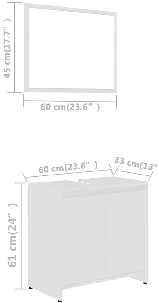 Conjunto de móveis de casa de banho contraplacado branco