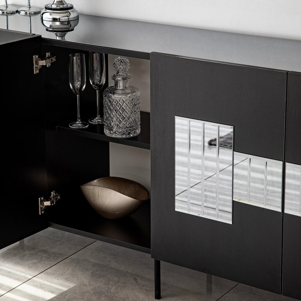 Console Paris – Preto – 180 cm x 80 cm x 40 cm