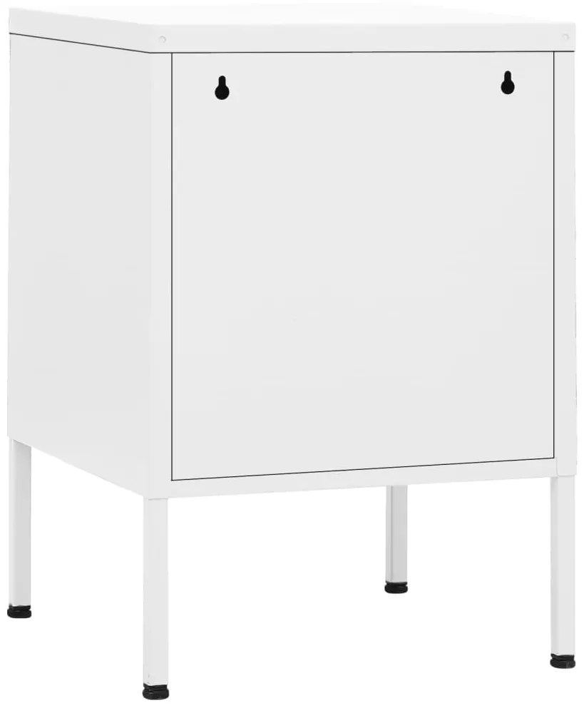 Mesas de cabeceira 2 pcs 35x35x51 cm aço cor branco