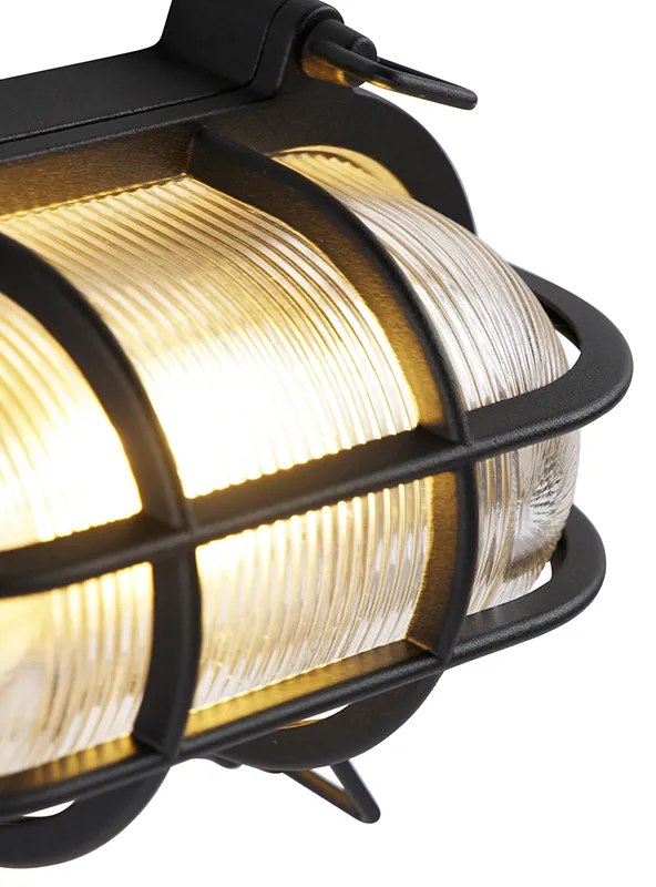 Luminária de parede e teto industrial oval preta IP44 - Noutica Industrial