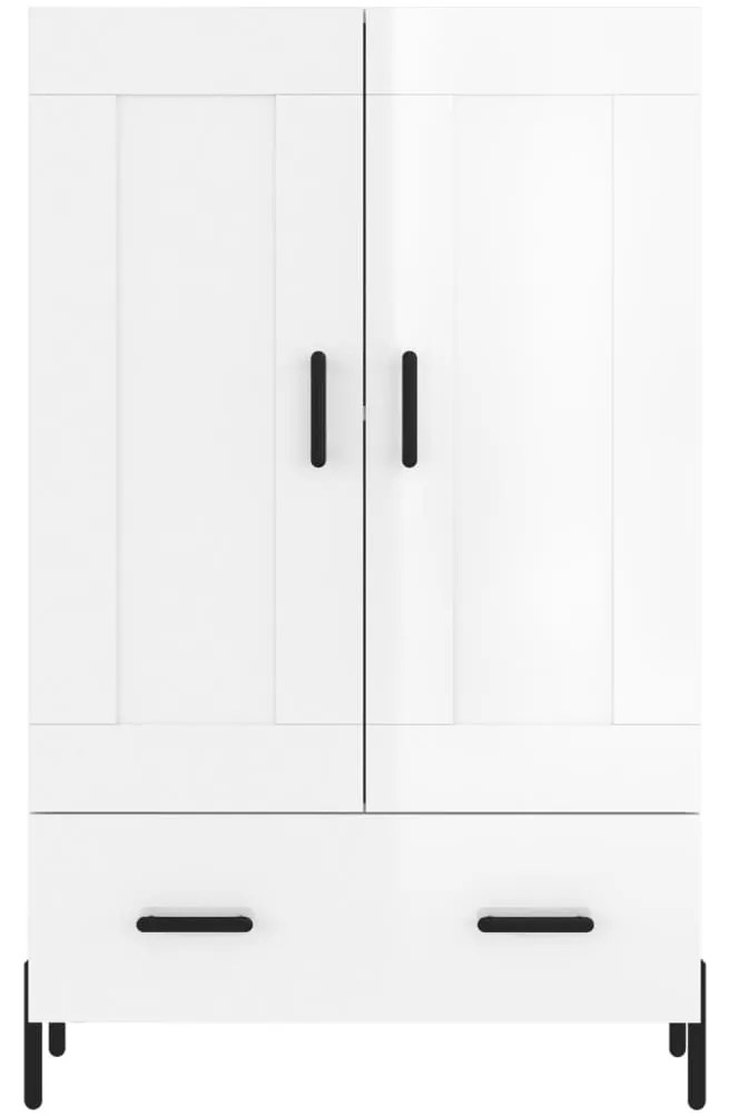 Aparador alto 69,5x31x115 cm derivados madeira branco brilhante