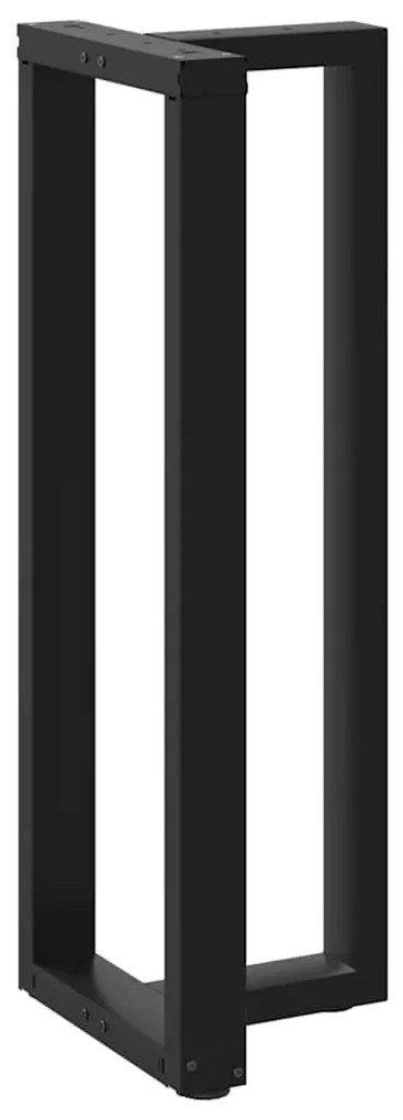 Pés de mesa de bar em forma de T, 2 peças, preto, 40x35x(110-111) cm,