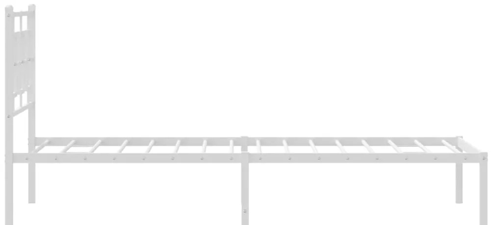 Estrutura de cama com cabeceira 90x190 cm metal branco