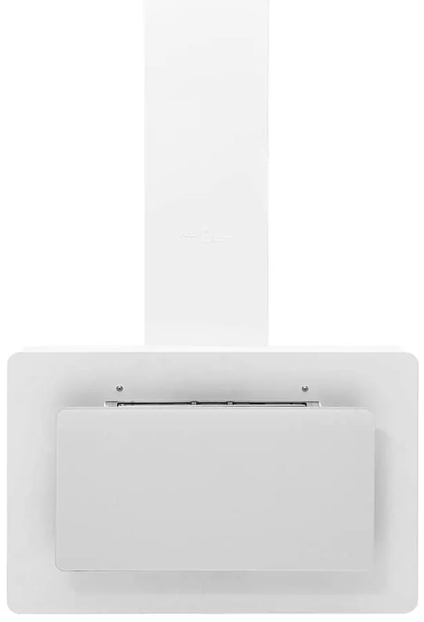 Exaustor de parede 60cm aço inoxidável e vidro temperado branco