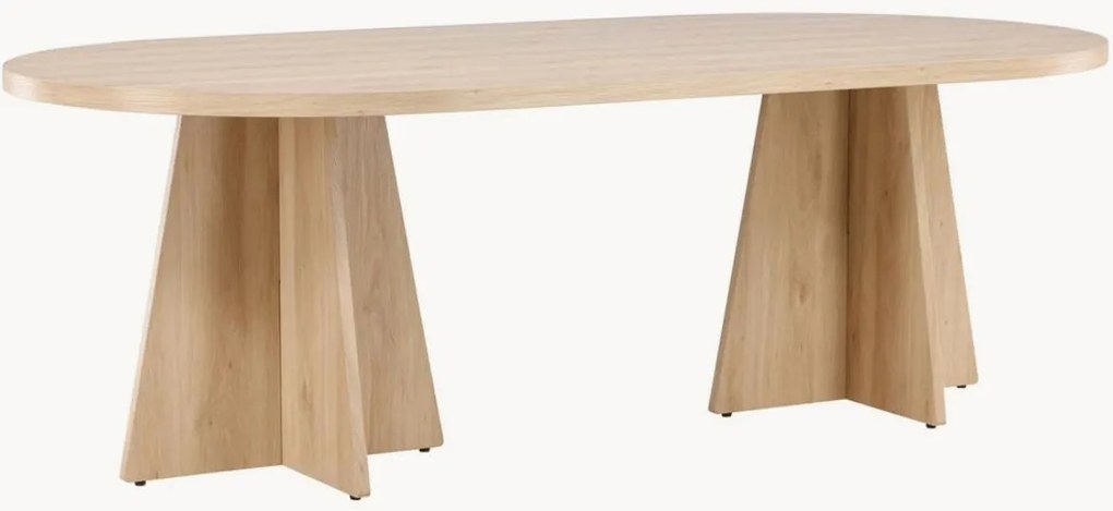 Mesa de jantar oval com efeito de madeira Bootcut, 230 x 115 cm