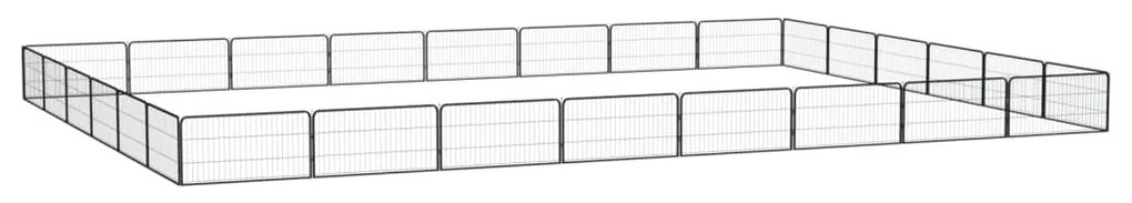 vidaXL Parque p/ cães c/ 28 painéis 100x50 cm aço revestido a pó preto