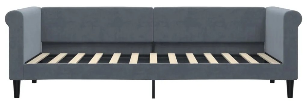 Sofá-cama 80x200 cm veludo cinzento-escuro