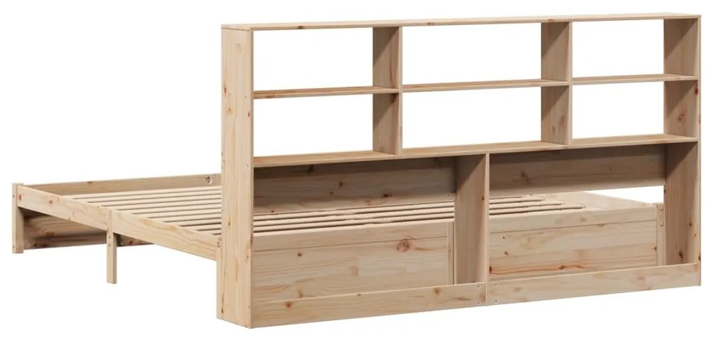 Cama com estante sem colchão 200x200 cm pinho maciço