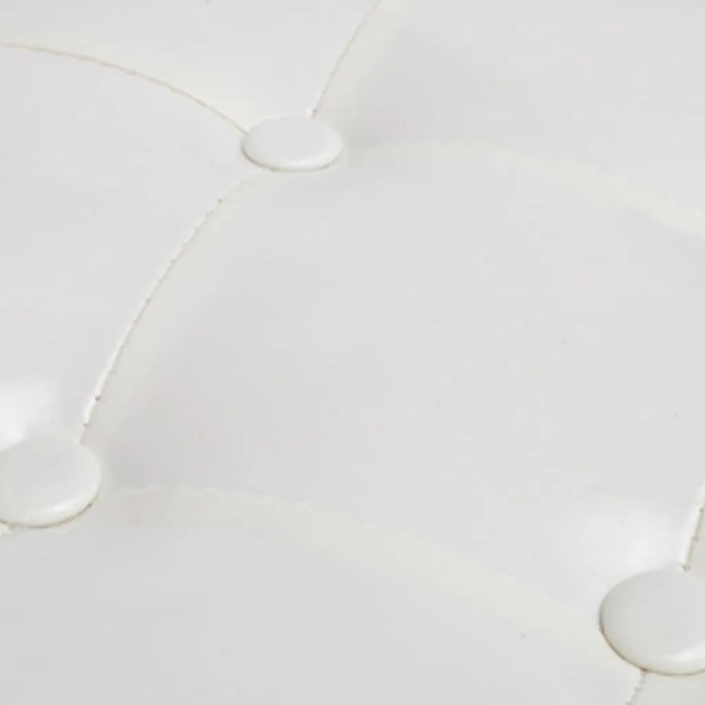 Poltrona com apoio de pés couro artificial branco