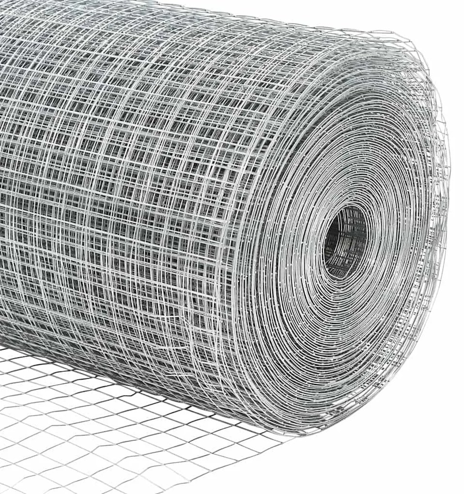 Cerca de Fio Soldado com 7 Postes com Flanges 1,6x10 m Aço Galvanizado