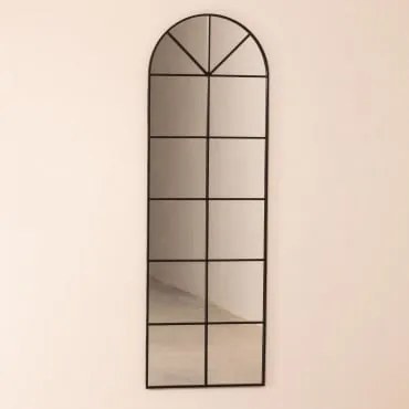 Espelho de Parede de Metal Efeito Janela (180x59 cm) Paola L Preto - Sklum