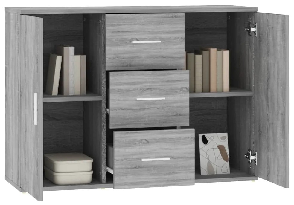 Aparador 91x29,5x65 cm derivados de madeira cinzento sonoma