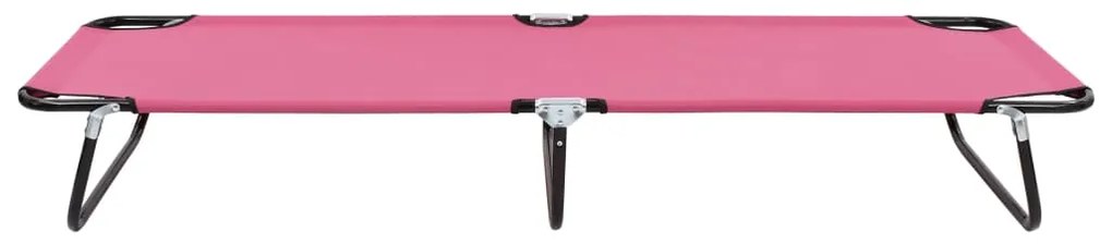 Espreguiçadeira dobrável aço rosa