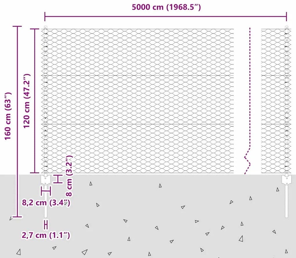 Posts de Cerca vidaXL 11 pcs U-Channel Verde 120 cm Aço