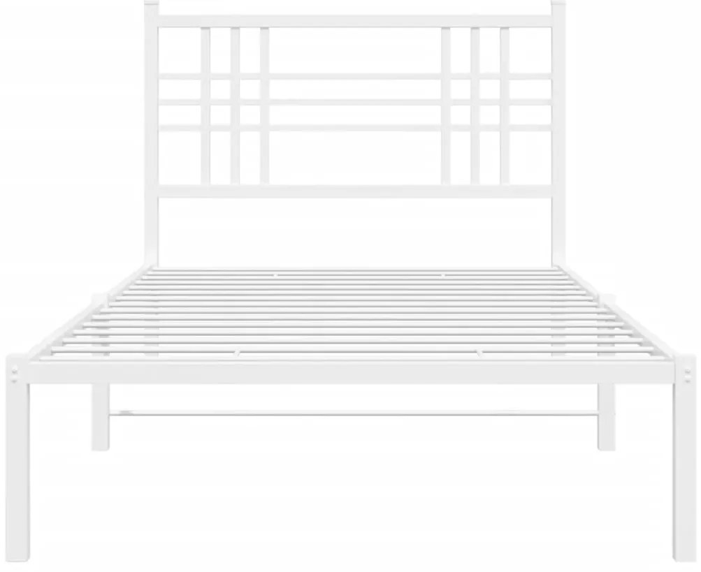 Estrutura de cama com cabeceira 90x190 cm metal branco
