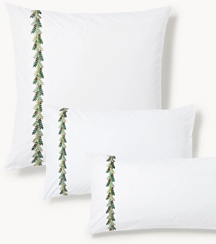 Fronha de almofada em algodão com bordado de Natal Evan