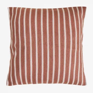 Almofada Quadrada 45x45 Cm Em Algodão Nexu Terracota - Branco - Sklum