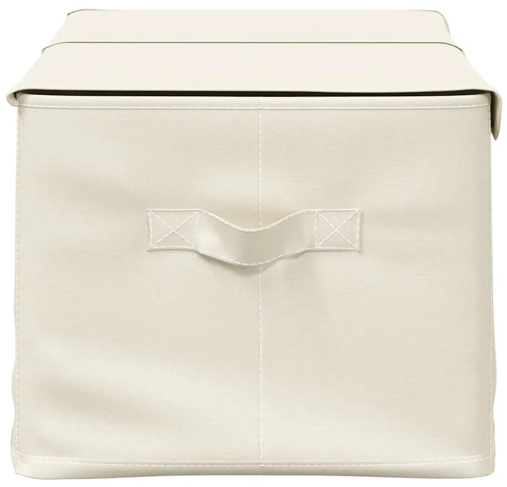 Caixas de arrumação 2 pcs 50x30x25 cm tecido creme