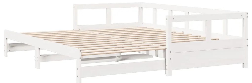 Sofá-cama sem colchão 90x200 cm madeira de pinho maciça branco