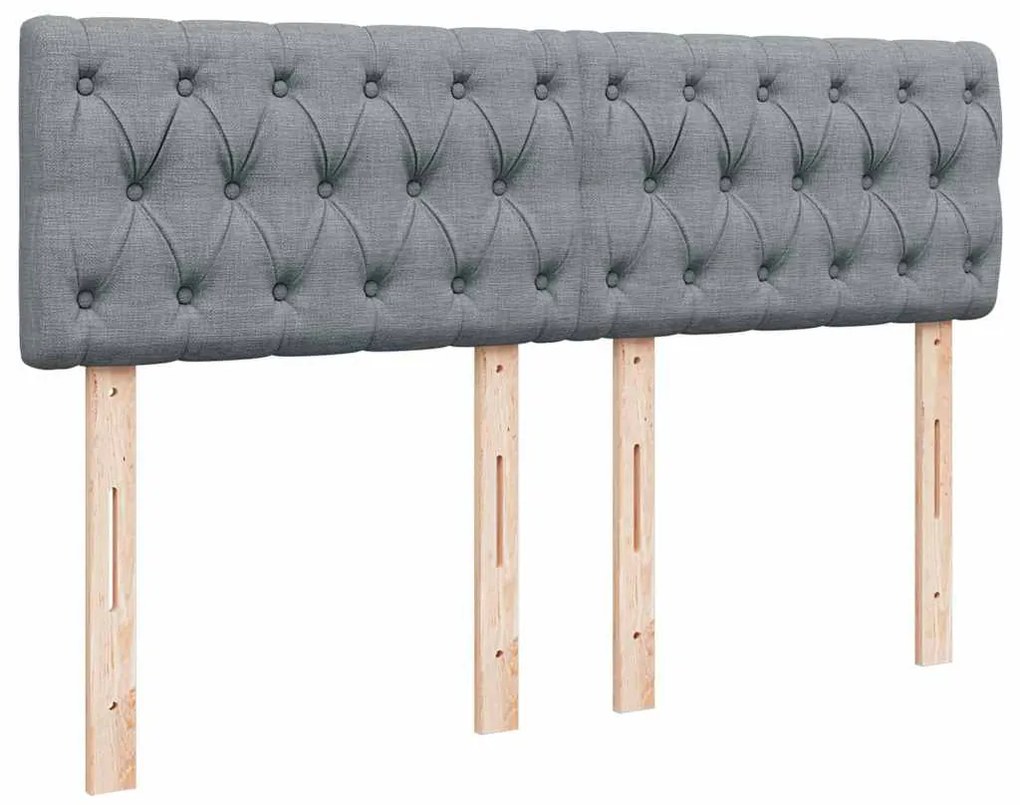 Cama com molas/colchão 160x200 cm tecido cinzento-claro