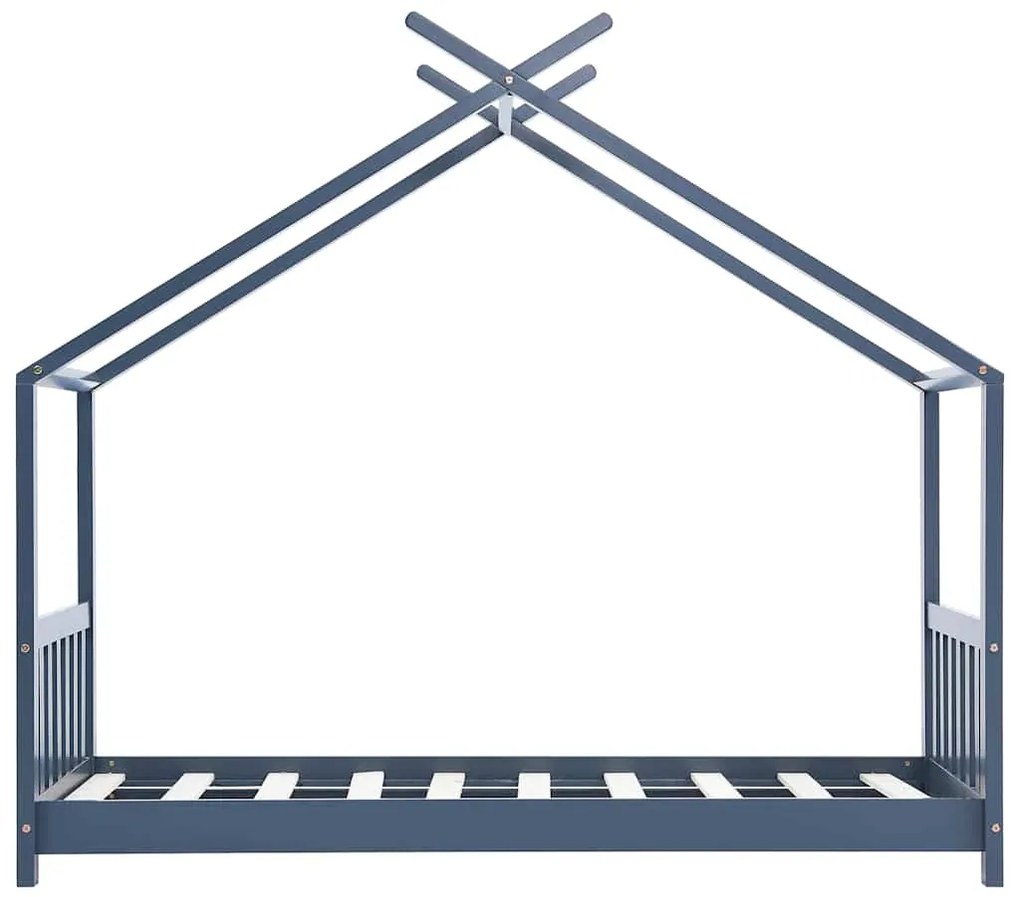 Estrutura de cama para crianças 80x160 cm pinho maciço cinza