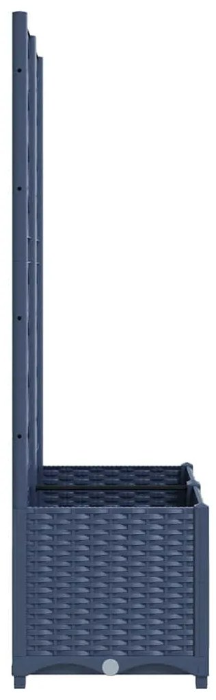 Vaso/floreira jardim c/ treliça 80x40x136 cm PP cinzento azul