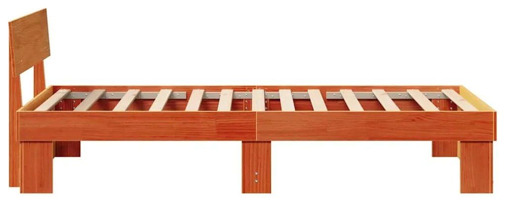Estrutura da Cama com cabeceira Castanho-mel 80 x 200 cm