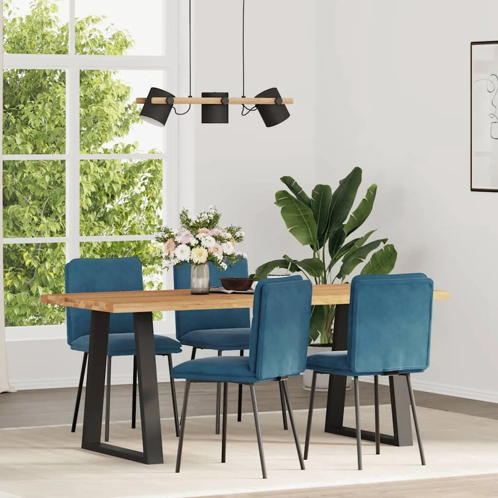 Cadeiras de jantar 4 pcs veludo azul