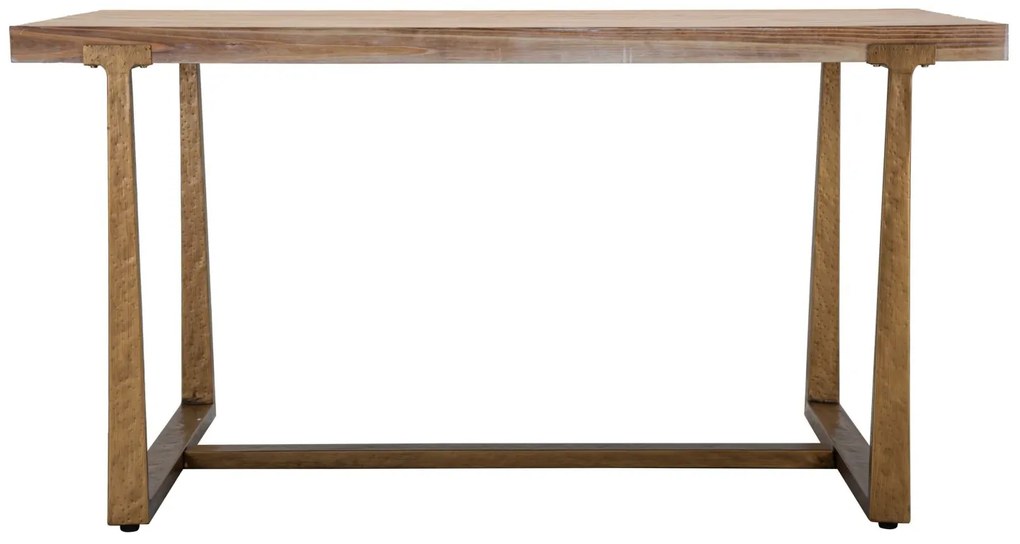 MESA DE JANTAR ANKARA 150X90X78 CM CASTANHO E DOURADO (CADEIRAS NÃO INCLUÍDAS)