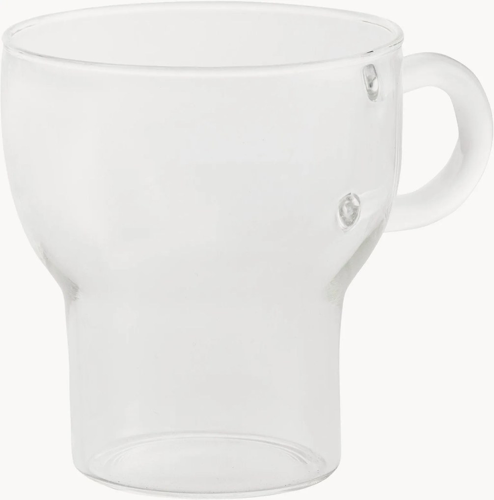 Canecas em vidro borossilicato artesanais Glas Mug, conjunto de 2