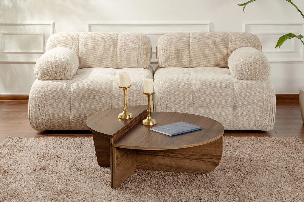 Mesa de Café Orion - Nogueira - 90x30x60 cm e 85x35x30 cm