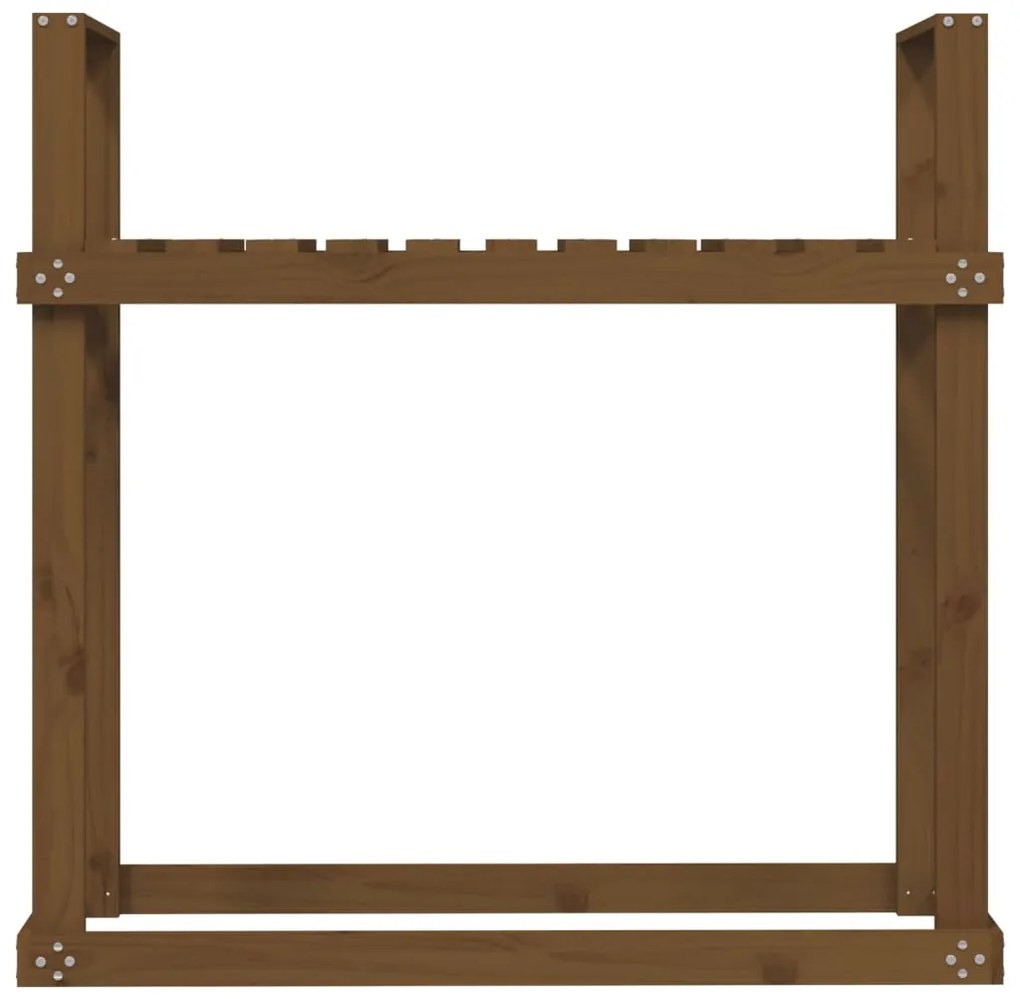 Suporte para lenha 110x35x108,5 cm pinho maciço castanho mel