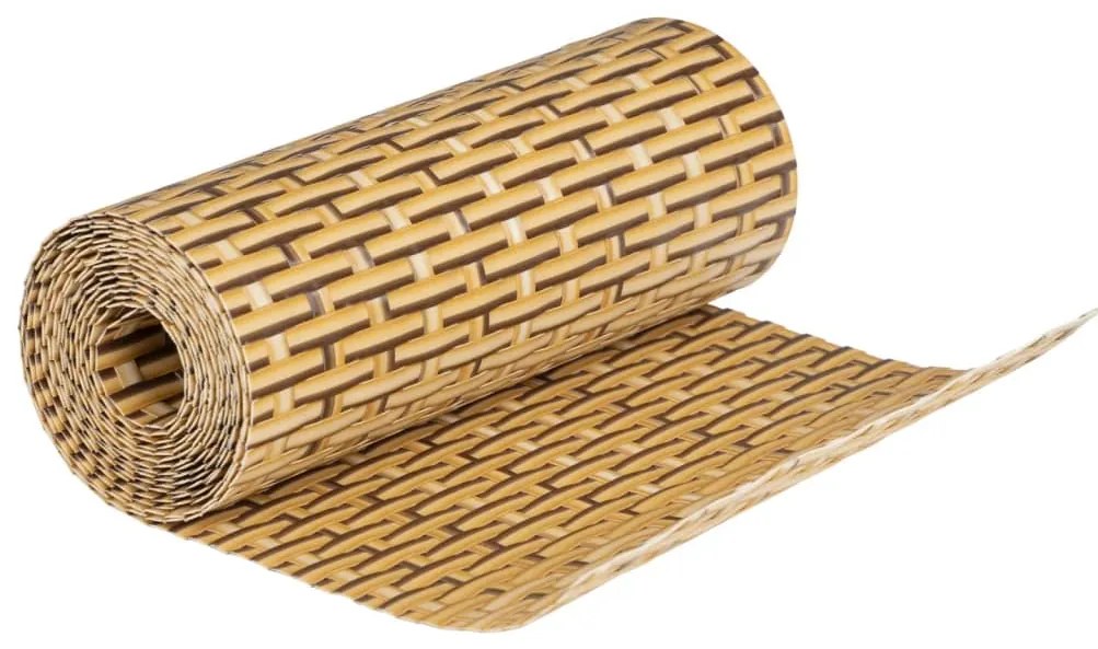 Telas de varanda 5 pcs 255x19 cm vime PE castanho-claro