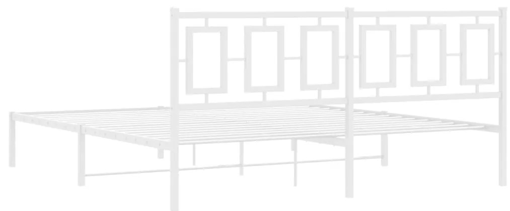 Estrutura de cama com cabeceira 180x200 cm metal branco