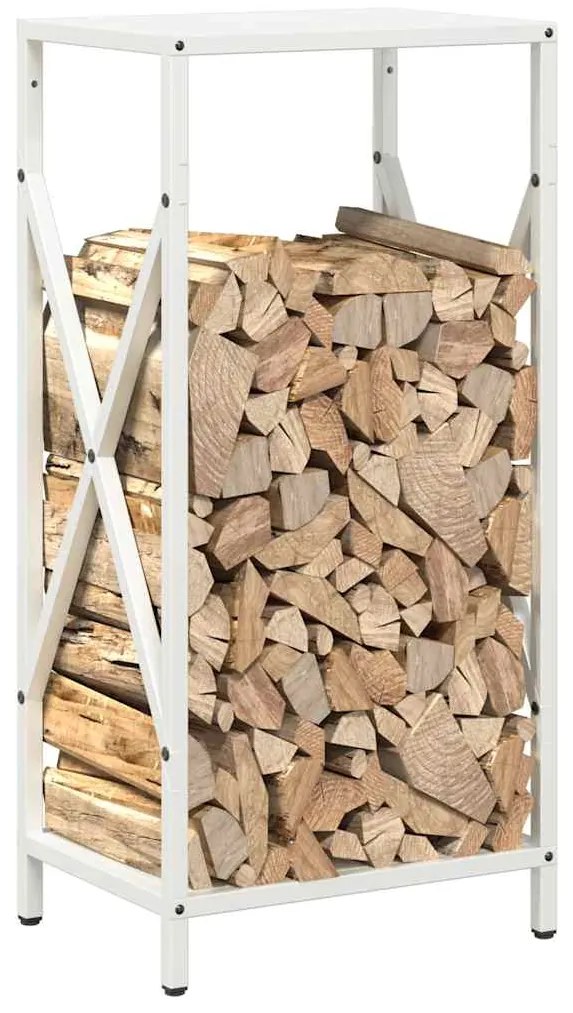 Suporte para lenha 34x25x70 cm aço laminado a frio branco
