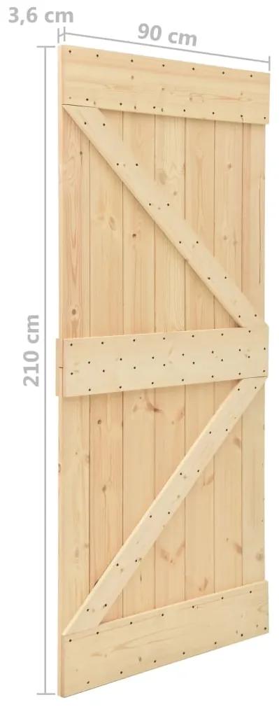 Porta 90x210 cm madeira de pinho maciça
