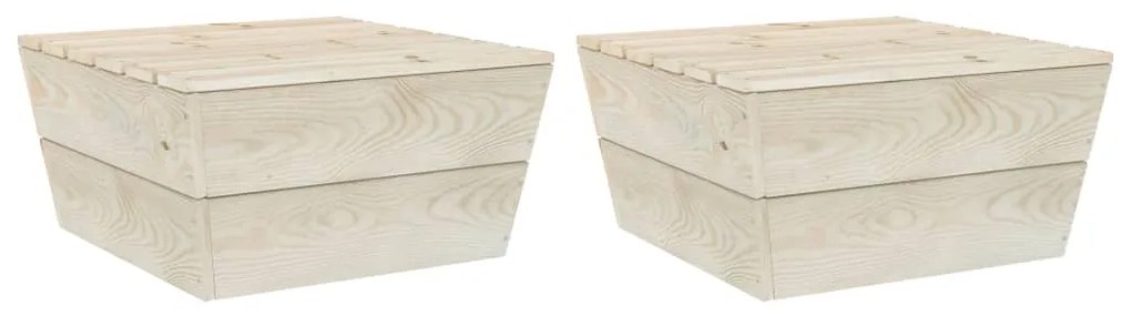315635 vidaXL Messa de jardim 2 pcs 60x60x30 cm madeira de abeto impregnada