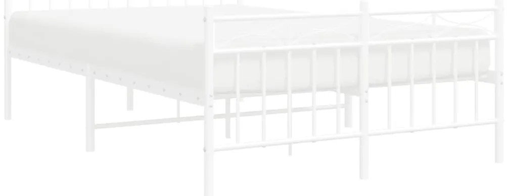 Estrutura de cama com cabeceira e pés 120x200 cm metal branco